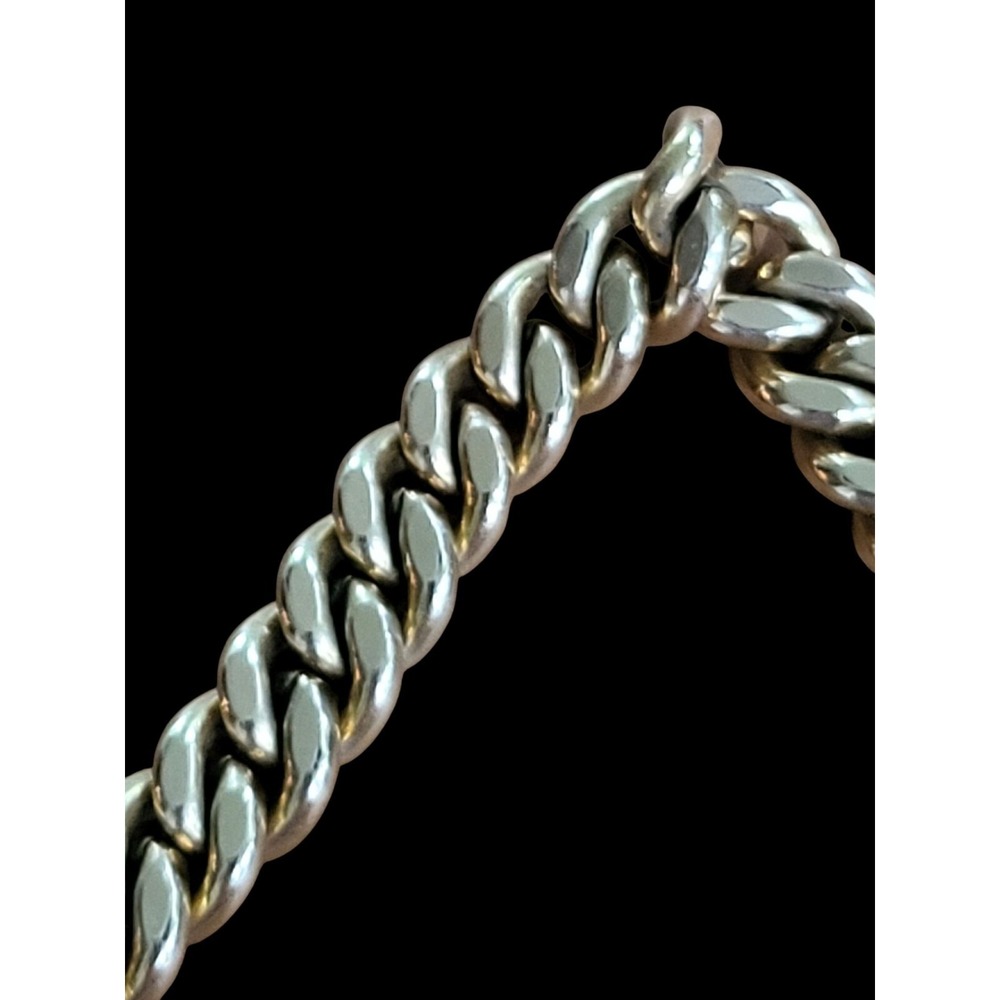 Antique 12K Gold Filled Heart Lock Chain Link Bracelet 7" 13.6 grams - Picture 8 of 11